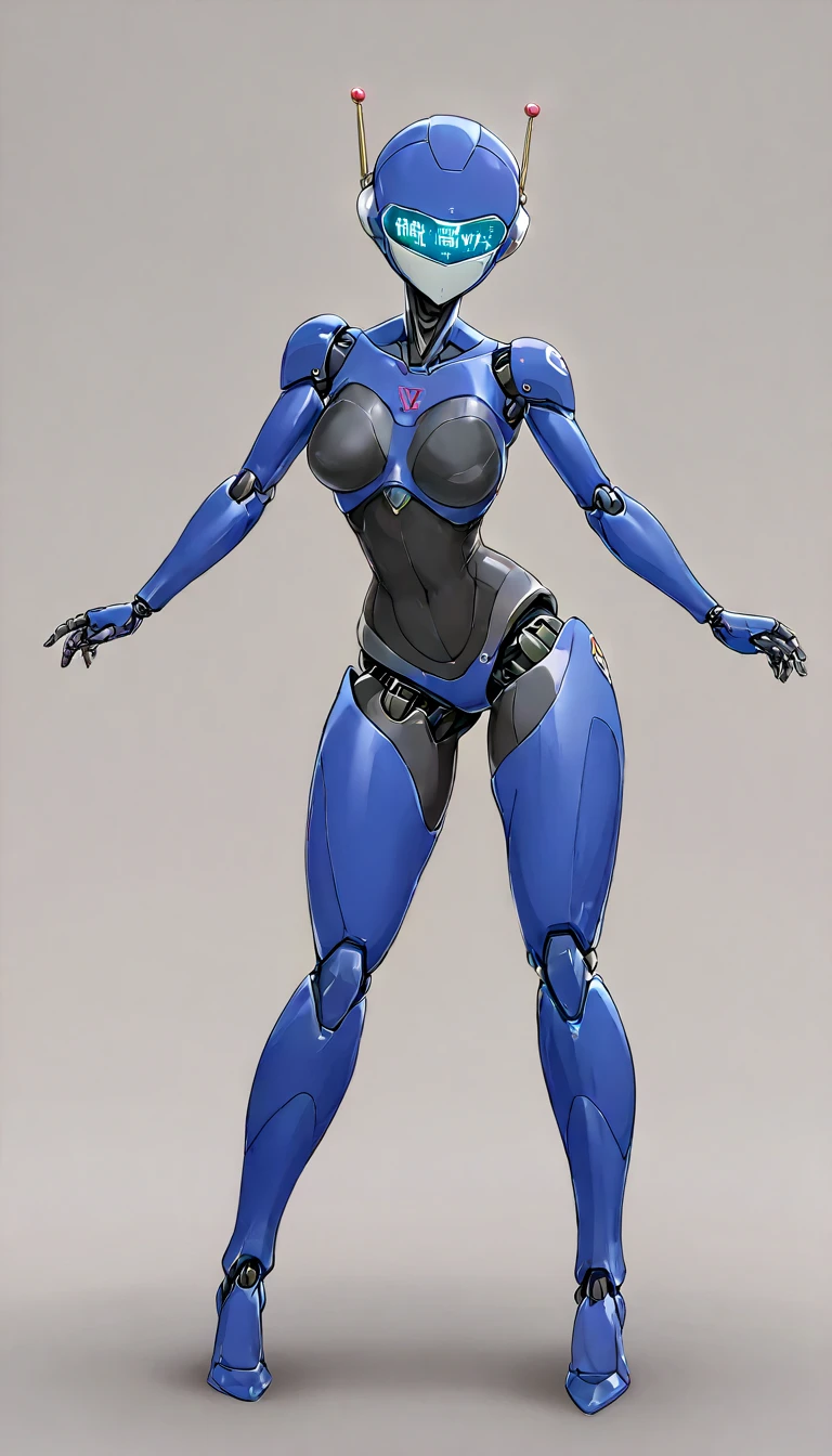 8k ((full body view))((view from below:1.5)),(large eyes:1.3), defined cheekbones, looking back, ((the pit style:1.4))((sleek dark blue bodysuit:1.6)) ((intricate metal details:1.4))detailed face:1.5), blue skin,(puffy lips:1.5) (blue skin:1.6), (bald woman:1.7), (skinhead) ((sexy pose)),(Muscular:1.3), ((gigantic breasts:1.5)), )highly detailed, majestic, digital photography, art by artgerm and ruan jia and greg rutkowski, ((metal shoulder pads:1.2)), (masterpiece), sidelighting, intricate details, (((white color palette)))