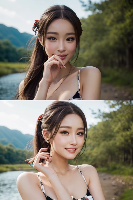 masterpiece、失敗したmasterpiece作品、perfect anatomy、girl beauty、model、professional photography、forest、sunlight:1.4、