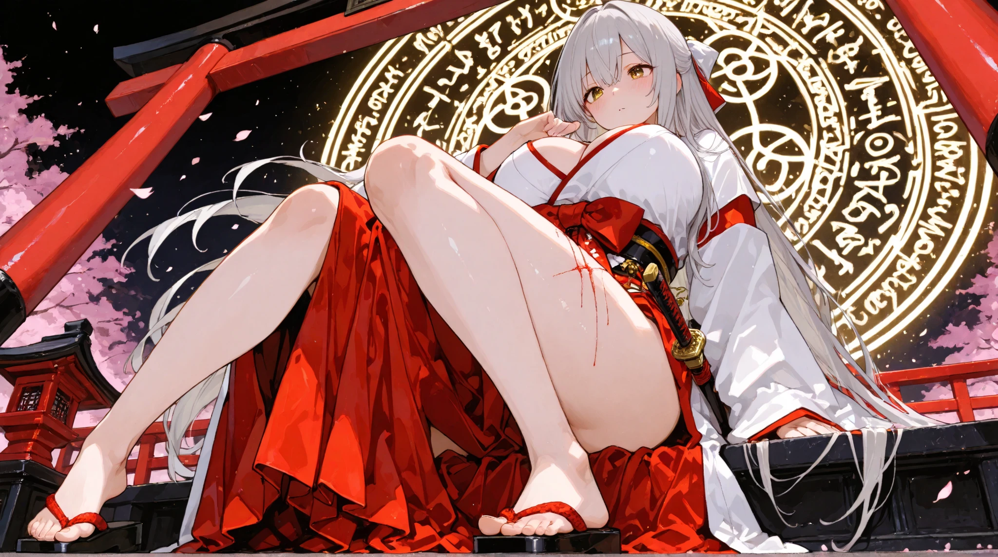 <lora:TsumasakyHanekawaTsubasa_v1:1>,large breasts,hanekawacat,cat ears, cat girl, white hair,slit pupils, yellow eyes,animal ears,breasts ,
-.-.-.-.-.-.-.-.-.-.-.-.-,
squatting, from behind