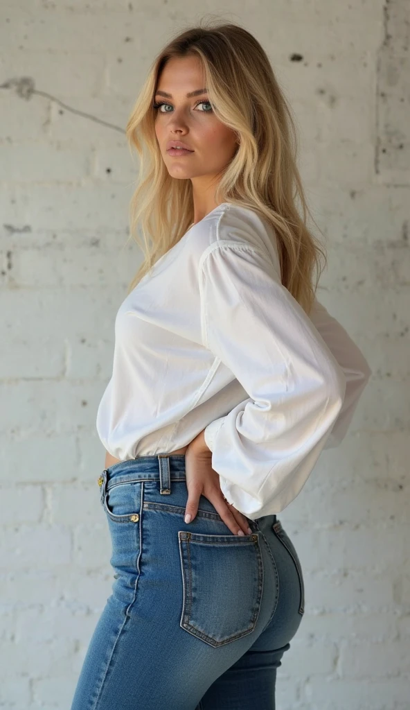 Hyper realistic and detailed full body photo of sexy blonde swedish smiling beautiful woman walks forward and looks directly at the camera with a finger in front of her lips wearing a short colorful casual outfit. sun is shining. Perfect butt. Sharp light. perfect eyes, (Eye makeup:1.1), (highly detailed skin:1.1), RAW, analog style, sharp focus, 8k UHD, DSLR, high quality, Fujifilm XT3, grain, award winning, masterpiece.