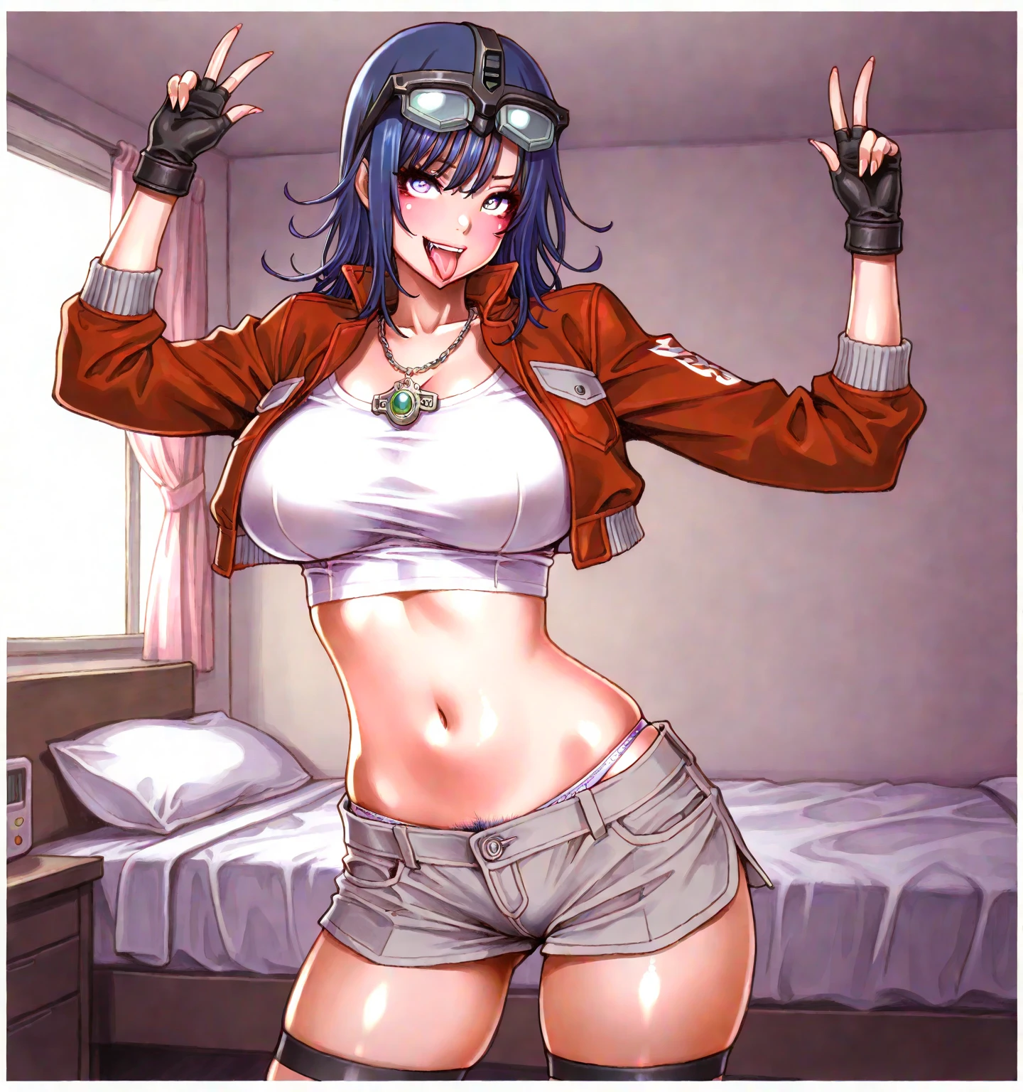 (full figure:1.1), (1 girl as yukino yukinoshita:1.5), highres, solo, (very small breasts:1.5), waist long black hair, (twintails:0.5), (pleated school miniskirt:1.5), (black Thigh High:1.5), (loose red ribbon:1.2), (cotton skirt:1.5), (unbuttoned white shirt:1.4), (ahegao:1.5), green eyes, (rolling eyes:1.5), (torn clothes:1.5), (naked breasts:1.5), spread legs, (standing:1.1), legs wide open, (in a dungeon:1.2), legspread, breastapart, no panties, perfect body