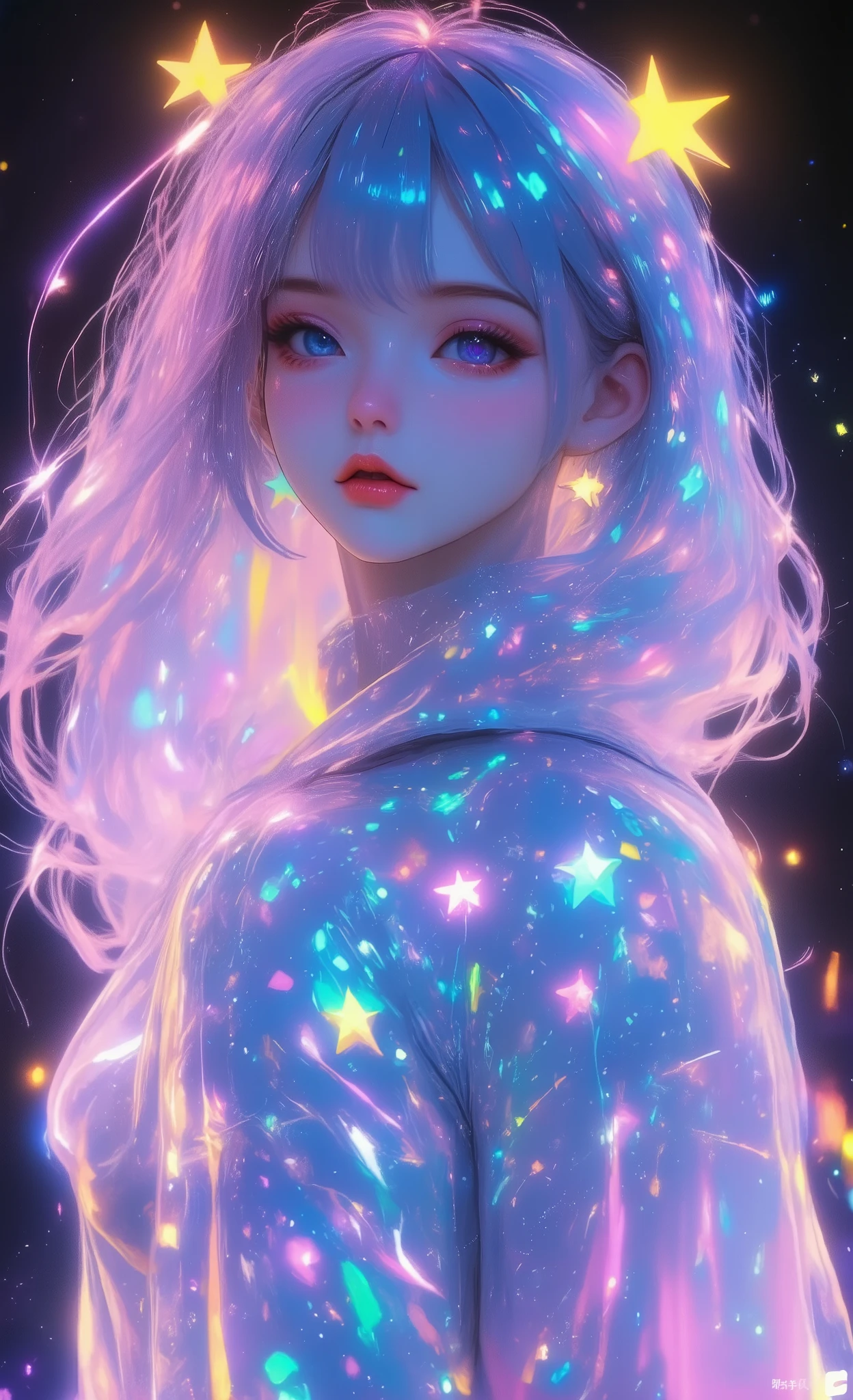 black hair, 1 girl, smooth skin night background very pale skin white skin sexy 18 wearing a hooded white chicken mascot dress+ Looking at the chest , See hands, See arms, See legs, See knees, See feet, See whole body, wet body , Shining skin, is cute ( Seductive gestures:2.0)