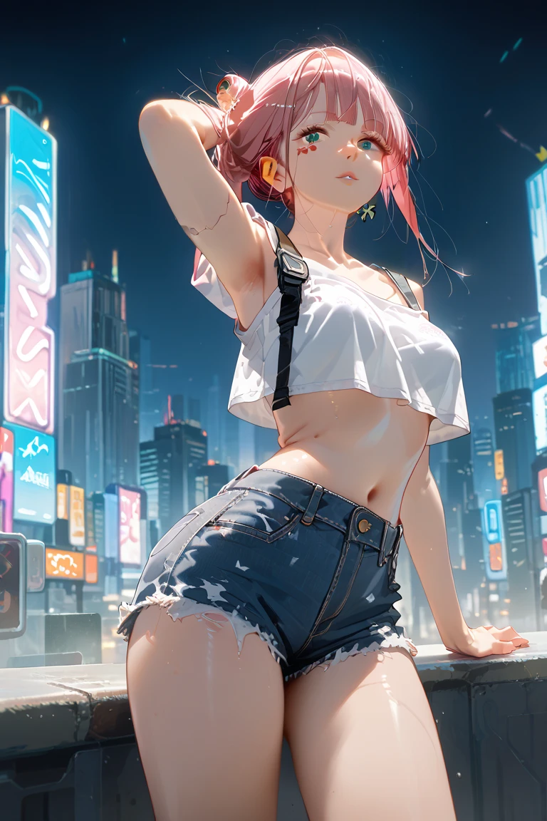 ((small breasts, tomboy 1girl, small head, sticking out)), daylight, sunlight, (perfect body: 1.1), (short wavy hair: 1.2), choker, full-length shot, crowded street, (1girl in tiny transparent little sweaty colorful low microbi bikini strapless and panties: 1.4), (colorful mini mini skirt fluttering in the wind)), (extremely detailed CG 8k wallpaper), smug look, (extremely delicate and beautiful),   (masterpiece), (best quality: 1.0), (ultra-high resolution: 1.0), beautiful lighting, perfect lighting, twitching skirt, realistic shadows, [high], detailed skin, ultra-detailed, legs apart, legs up, lying down, bending, (black thigh: 1.0), (red high heels: 1.0), big earring, hips, (((colorful))), (beautiful short tail), [crowded pool background], slim collarbone, soft navel, soft belly, soft back, angle on top, sweaty, beautiful breasts, blush,  photorealistic, harem in the palace, ((excessive)), ((raised miniskirt))