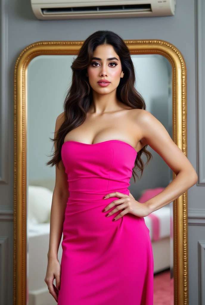 Under the spotlight of the celebration, our Latina muse exudes exuberant elegance dressed as a bridesmaid. Her clothes, a testament to the style and culture that defines her, capture the eye with exquisite detail. The custom-sculpted dress highlights her curves, while the vibrant colors reflect her lively heritage. Her hair, adorned with elegant accessories, crowns the image of a confident and stunning woman. In this editorial, we celebrate not only sophisticated fashion, but also the importance of Latina women as a central figure in moments of festivities. A cover that evokes joy, culture and beauty, showing that exuberance goes beyond style, it is an expression of authenticity.