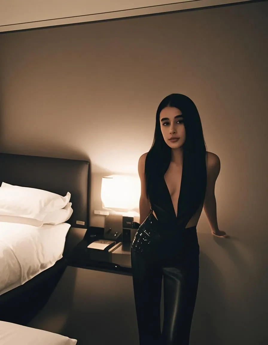 mdnn, (sharp focus:1.2), photo, attractive young woman, (beautiful face:1.1), detailed eyes, luscious lips, (bold red lip colour:0.85), wearing (1980s white tube top and knee-length red skirt:1.2) in (1980s paris:1.3). (moody lighting:1.2), depth of field, bokeh, 4K, HDR. by (James C. Christensen:1.2|Jeremy Lipking:1.1).