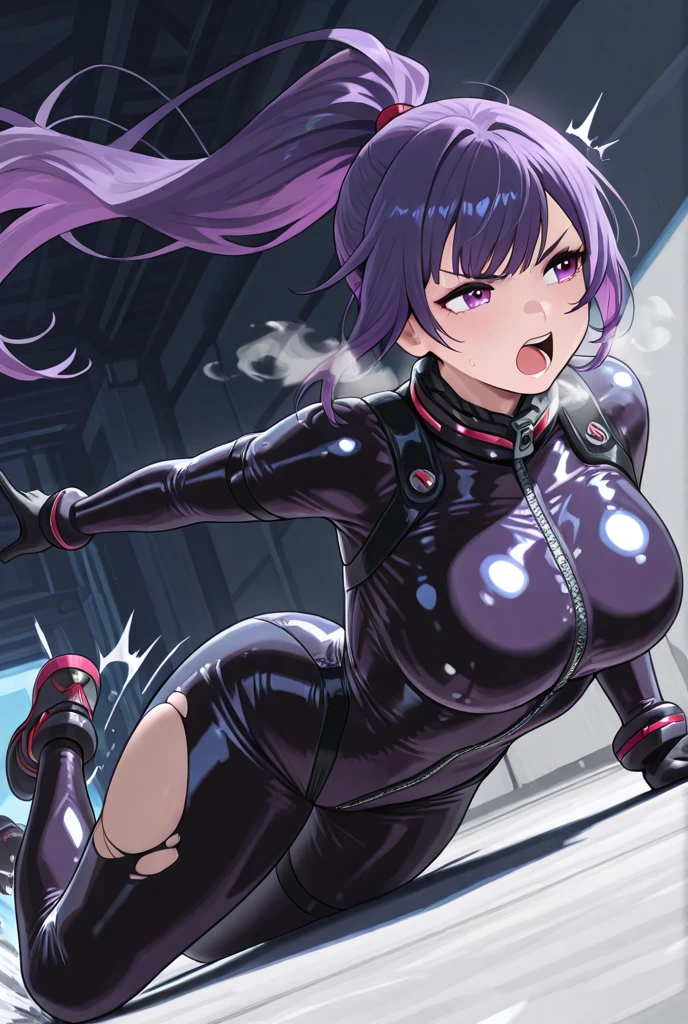 1 girl,NsfW,Helmet,(( brainwashing, visor)), wire, Nozomi Tojo ,(lovelive),clavicle, Eyes glowing purple,huge breasts,absurdists, brainwashing,empty eyes, ((No expression,erasure of emotions)), (black latex tight bodysuit),look away , Whole body shape,(highest quality、4K、8K、High resolution、must have:1.2)、Super detailed、(reality、It is realistic.、Realistic:1.37)、ticker、hyper HD、studio lighting、ultra definition paint、sharp focus、Physically based rendering、extreme details、Professional specifications、vibrancy and color、blurry、sports portrait、landscape、horror style、anime big breast、sf、photograph、concept artist、five fingers, perfect body, {{{masterpiece}}}, {{{highest quality}}}, {{Super detailed}}, {shape}, {{very delicate and beautiful}},Improved cost performance、all roles、Canon 5D MK4でphotograph、photograph, Open clothes、(Breast milk squirting)、(Nipple Pochi)、(((アヘ顔またはイキ顔)))