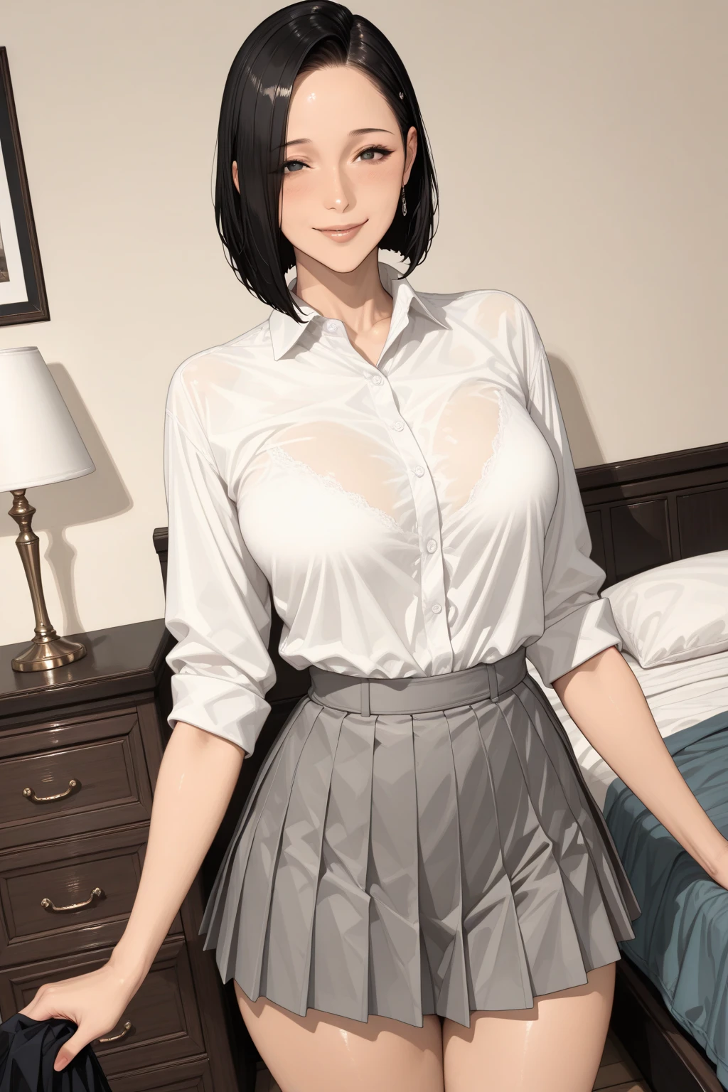 (best qualtiy,8K,32K,tmasterpiece,hyper HD:1.2),There was a woman without limbs sitting on a wooden pier,Wearing a white wool dress, photorealistic perfect body, pale milky white porcelain skin, beautiful realistic upper body, hyperrealistic full figure, full body close-up shot, Open V chest clothes, beautiful female bodies, statue of a perfect woman, skydoll noa, Seductive. Highly detailed, Very detailed woman, Large bust