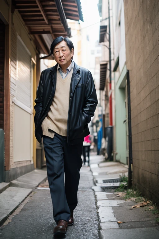 best quality, ultra high res, (photorealistic:1.4),Long trench coat, masterpiece, blurry background,1boy,standing ,(looking at viewer), <lora:dongbiao:0.8>