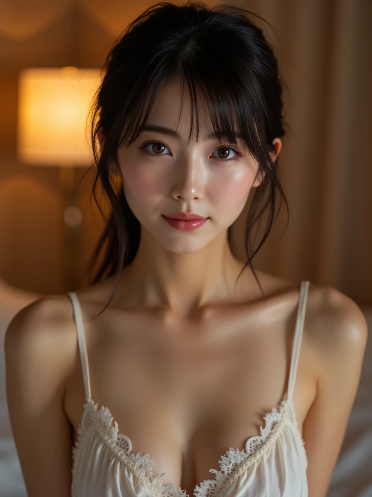 top-quality, face with small breasts and navel,Panchira, nighttime scene,Over Head Shot, stand against the wall and look away ,midnight stage lights, surreal movie angle, Colossal tits,Bedrooms,Marble room
