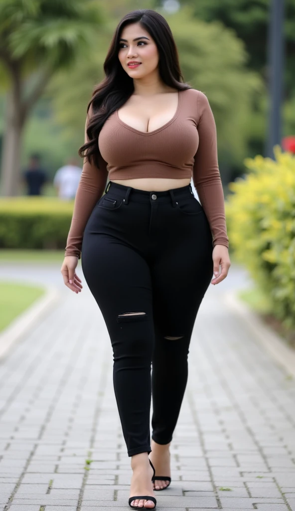 a woman standing in front of a stone wall, lorena avarez, alanis guillen, marischa becker, no clothes, full body shot close up, photograph of a techwear woman, beautiful girl, big ass, bbw, thick, thick thighs, wide hips, bbw, big , falling out the side, thick nipples, large areola, filipina, cute, chubby stomach, nipples poking out, tan skin, from front, muffin top, thick belly, oily, naked, no clothes