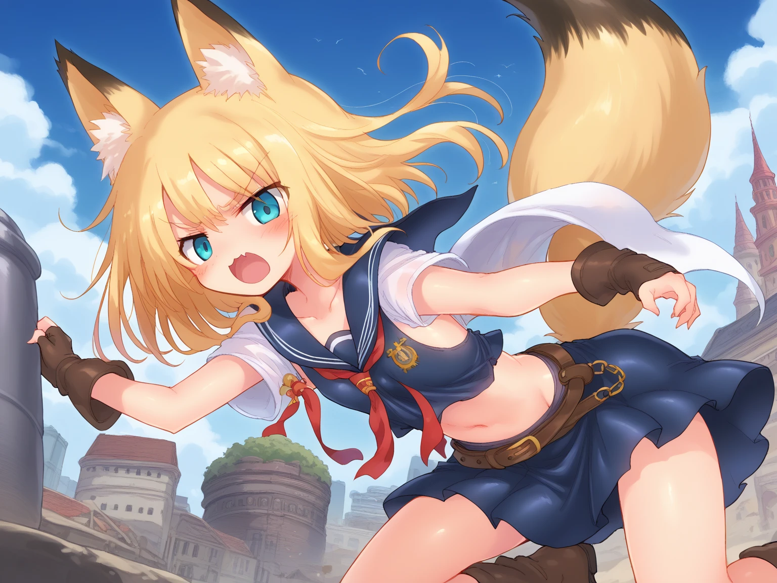 master-piece,hyper quality,hyper detailed,perfect drawing,1 beautiful girl, micro bikini, wolf ears, wolf tail, wolf palm, wolf paws, wolf fingers, sharp claws, sharp fangs, eyes aiming at prey, brown and blond mesh, sharp eyes, fluffy, height 175cm, three sizes B90W55H85, kneeling, pow pause