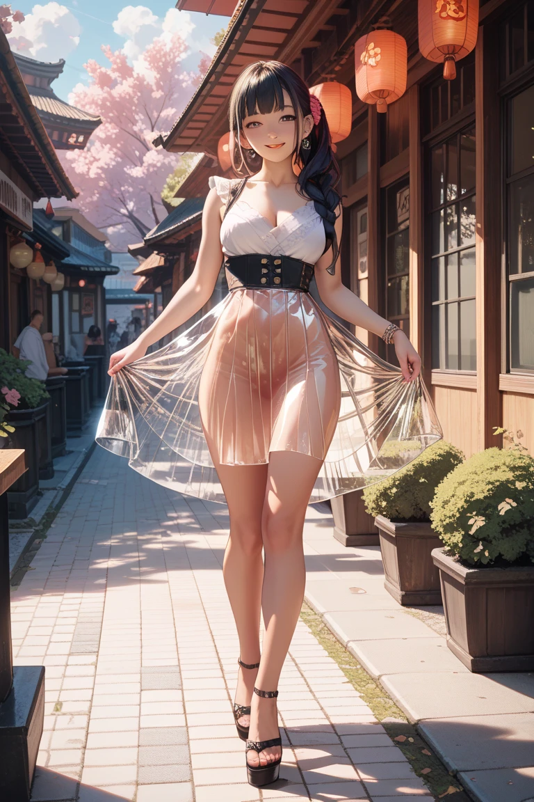 official art,,Unity 8k wallpaper, Super detailed, Exquisite and beautiful, beautiful butt,((Chest exposure)),Breasts are huge and soft,(Shoulders exposed),(Loose and cool top),(Open chest),neck exposed,masterpiece, top quality, (Zentangle, mandala, tangled, entangled), (??????? of flower:1.2), Dynamic Unger, The most beautiful form of chaos, elegant, , Bright colors,brutalist , atmosphere, ((short hair)), Purple-haired,brown eyes,(((Purple translucent)),((Red hip-length miniskirt)),revealing buttocks,((The navel is exposed)),（Arms exposed）,(Topless),The lower body triangle area is transparent，(Hips towards the camera),((Chest purple)),((Transparent clothes all over the body)),gold silk belt