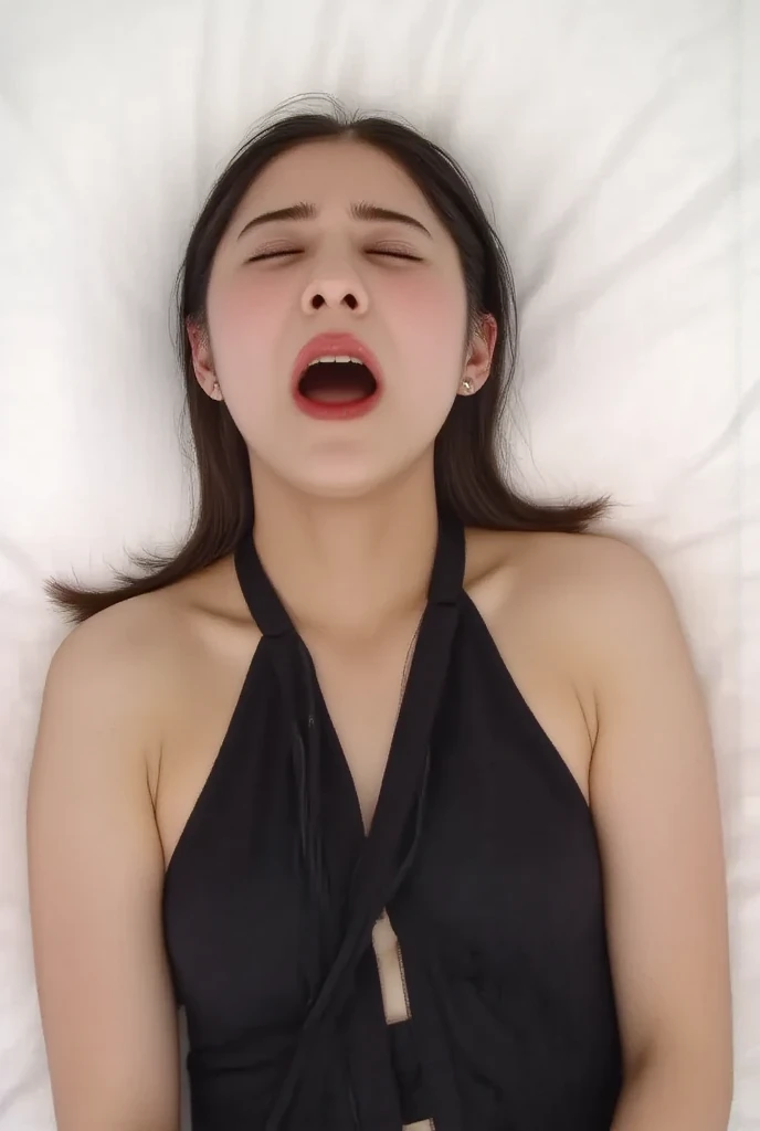 (Highest quality, masterpiece, Ultra-high resolution, Photorealistic RAW photos:1.5), (1 stunningly beautiful real supermodel yawning in bed、Close ~ eyes:1.6), Edge Orgasm、Highly detailed face, Highly detailed lips, Fine grain, double eyelid, Makeup face. Orange lipstick, Supermodel body type,Supermodel Height、Big 、Huge boobs、超Huge 、Beautiful belly button、Beautiful arms、Beautiful five-fingered hands、Beautiful legs、A supple, sweaty body、(Open crotch、Open legs、Leg spread、Wet genitals、Touching the genitals、Touching the genitalasturbation、Masturbation、Squirting、激しいMasturbation,激しいMasturbation、すごくWet genitals,激しいSquirting:1.4)、(Wavy brown super long hair、Extra long hair with too much hair、Beautiful super long hair、Beautiful super long hair、10m super long hair、The longest hair in the world、Extremely messy super long hair、Super long hair that covers part of the body、Super long hair spread out on the bed、Super long hair that covers the bed:1.3), Dramatic lighting, whole body, Micro Bikini