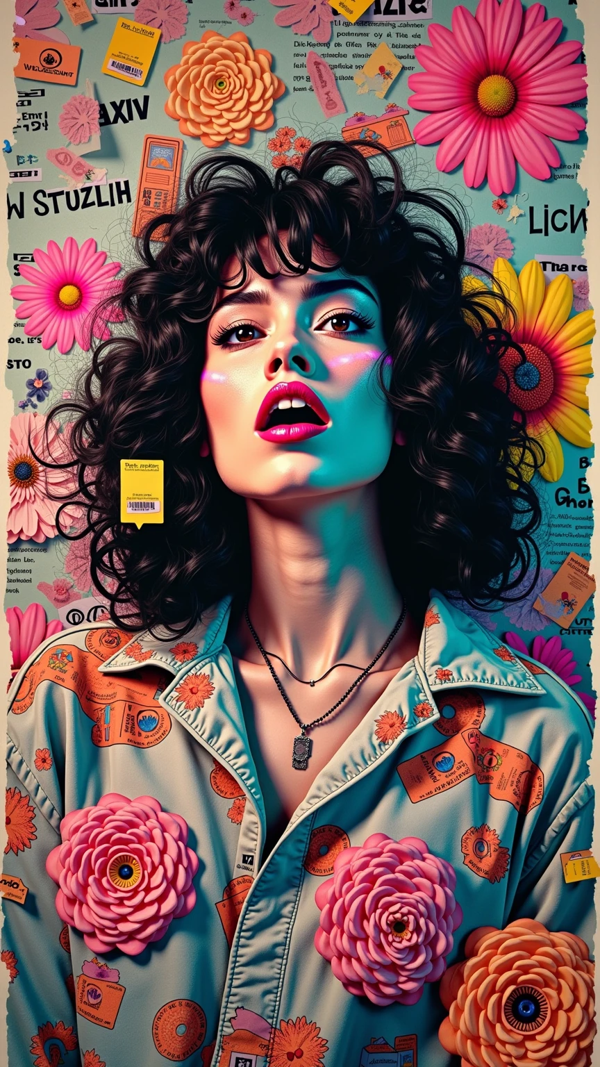 Scribbled Pattern of (DEN_demi_rose), ((((Dramatic))), (((grittiness))), (((Intense))) The movie poster features a young woman as the central characterãShe stands confidently in the center of the posterï¼Dress in fashion-forward clothingï¼with a determined expression on her faceãThe background is dark and grittyï¼There is a sense of danger and a strong feelingãThe text is bold and eye-catchingï¼With catchy slogansï¼Adds to the overall drama and excitementãThe color palette is dominated by dark colorsï¼Dotted with bright colorsï¼The protagonist is mainly a girl with white hair and red eyesï¼Make the poster dynamic and visually strikingï¼tachi-e (Magazines:1.3), (Cover-style:1.3), Fashionab, woman, vibrant, Outfit, posing on a, Front,rich colourfulï¼dynaï¼Background withï¼element inï¼self-assuredï¼Expressing theï¼halterï¼statementï¼Attachmentï¼A majesticï¼coilï¼Runtï¼Touching pubic areaï¼Scenesï¼textï¼Cover of aï¼boldnessï¼attention-grabbingï¼titlesï¼Fashionabï¼typefaceï¼Catchyï¼titlesï¼more bigï¼SmartãmodernoãTrendyãfocus-onãFashionabã, <lora:rabisco:0.875> <lora:speedy1p5:1.15>