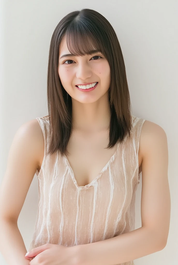 ((Highest quality、8K、masterpiece:1.3))、Realistic, Sharp focus, High resolution, High resolution,Portraiture, One person、Japanese、woman, beautiful woman, (((lime green dress)))、30 years old, plump, Medium Long Hair,smile