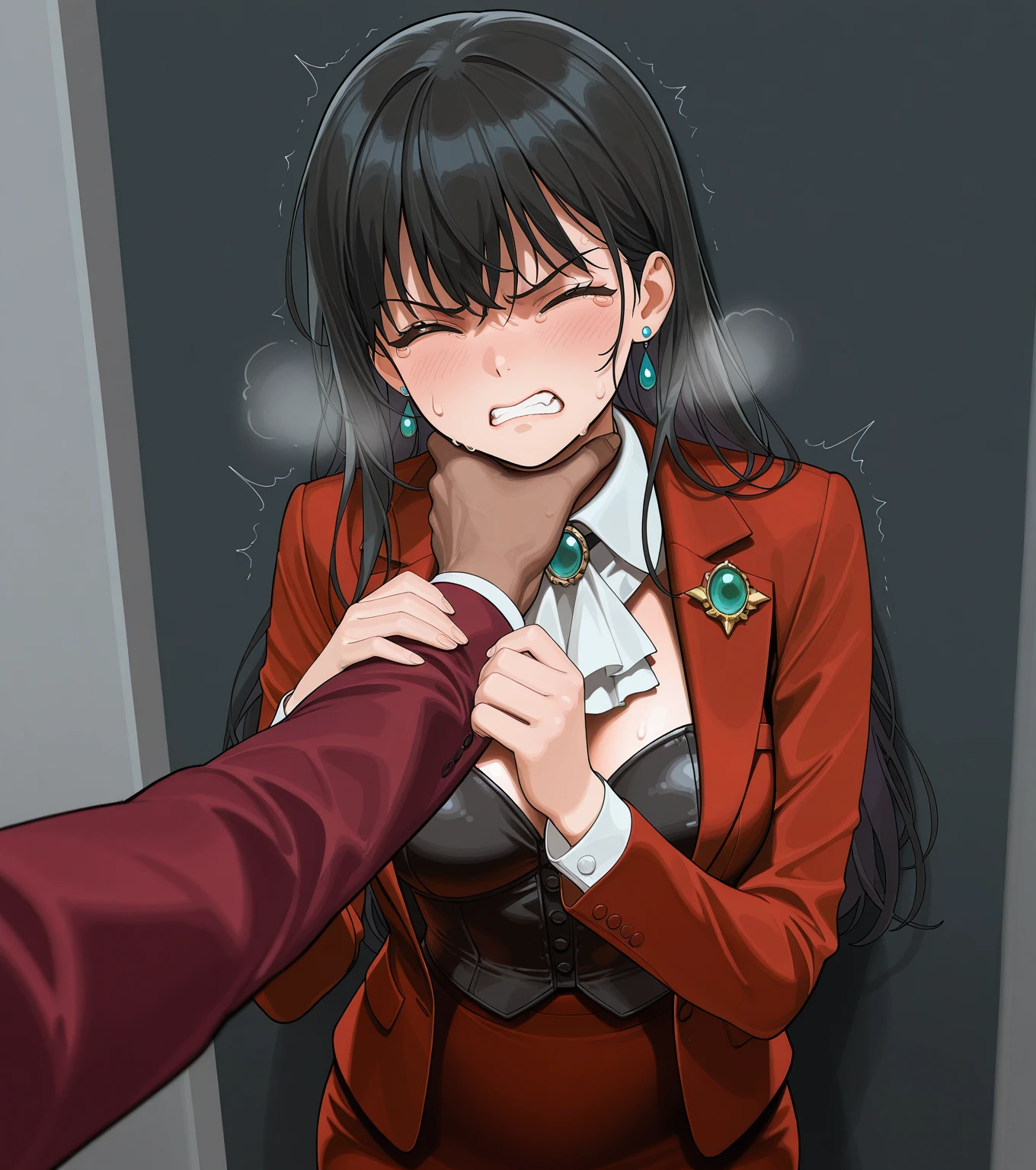 nsfw,(highest quality,masterpiece:1.3),disorganized,High resolution,16k, 超High resolution, official art,figure,very detailed,anime color,perfect hands, perfect fingers, perfect legs),cawboy shot from front:1.0),BREAK solo, 1girl, 18yo, an extremely beautiful girl, beautiful face, perfect face, cute symmetrical eyes, double eyelid, midium breasts, puffy_nipples, (perky breasts), narrow waist, (pubic brown hair:1.5), bsp, pussy juice dripping, ((midium hair, brown hair,ponytail)), (((green Frame glasses:1.5))),siting, toes, Boot sole, (nipple, belly button), (woman bisiness suit:1.5), (glowing skin:1.3), (Sweat:1.4), (pubic brown hair:1.5), (open vagina:1.3),indoor,office,(((multiple boys, peeing on a girl,multiple penises, gangbang))),(((ecstasy)),(((ahegao:1.2))), saliva trail, nose blush,(one eye closed:1.5),((out tongue:1.5)),cleavage of the breast,impatience,(happy smile:1.5),(look at camera),((cum on Face:1.9)),((cum on body:1.9)),(cum on pussy:1.9),(sex,cowgirl:1.5)