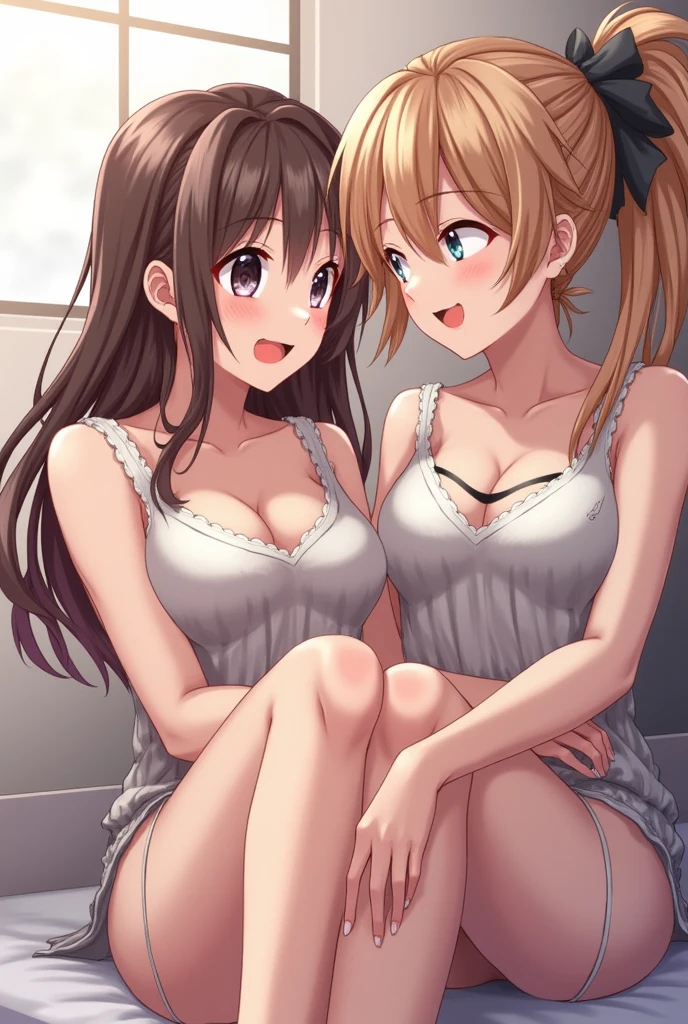 nswf:1.0,(masterpiece: 1.2, highest quality, masterpiece, Clearer images), (Bright colors), ((Take clear photos even from a distance)), (multiple girls), (Harem),((sena airi))、blonde hair、blue eyes、、(School classmates), (((All school uniforms have the same design))), (((Everyone is wearing the same color skirt))),(((Everyone wears different designs and colors of underwear.)))、(()), ((prostitution婦)), (prostitution宿, on the bed), (cute Japanese((6 girls))), ((group shot)), (group selfie), wide angle, soft light, ((((laugh with your mouth wide open)))), (slightly larger breasts), ((prostitution)), (lure), ((viewers love it)), (((A lot of hearts are flying))), Landscape、(((show panty:1.6)))、((((M spread legs:1.4)))、((female masturbation:1.8))、((breast grab:1.3)),(((bra lift:1.2)))、stick out one's crotch