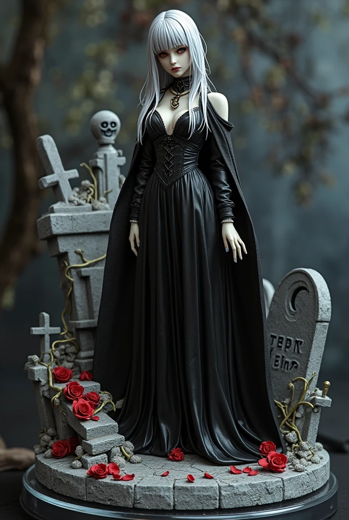 a cute dark elf woman with pitch black skin, violet eyes, silver hair, wearing a spider silk woven gown, holding bloody hands, moving towards a spider altar carrying a bowl of bloody hearts, (best quality,4k,8k,highres,masterpiece:1.2),ultra-detailed,(realistic,photorealistic,photo-realistic:1.37),intricate details, dark fantasy, dramatic lighting, moody atmosphere, gothic, cinematic, dramatic pose