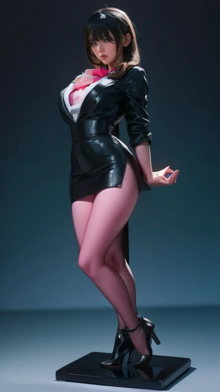 8K, (best quality:1.3), (masterpiece:1.3), (detailed:1.2), distinct image, (Cowboy shot), BREAK Solo, looking at viewer, Voluptuous body, Layered Cut Golden Auburn hairs, Mahogany eyes, Mesh Sleeve Bodycon Dress natural volumetric lighting, Artistic Background ((((standing upright))))