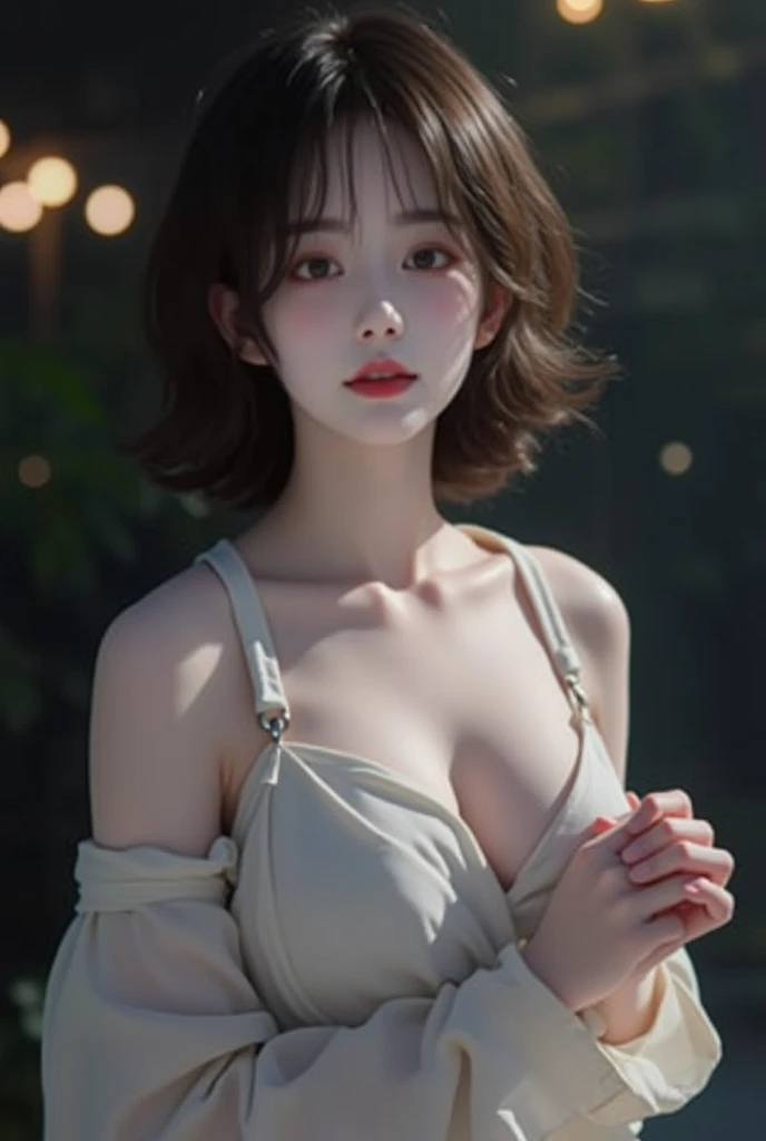 4K,((Highest quality)), ((masterpiece)) , (BREAK,((one girl))), (detailed),((in the Hot Spring Facility)), ((One girl)), ((nude)),((13 years old)),((flat chest:1.5)), (stare at viewer with stern eyes:1.5),((one girl)),(bitting own lip:1.1),(angry:0.9),nose blush,(shamefull:1.2),(bob cut hair),surprised, ((beautiful realistic face)),Beautiful Korean Women, Beautiful young Korean woman, Young and adorable Korean face, Gorgeous Young Korean Woman, Korean Girls, Girl cute beautiful face, Portraits of Korean female idols, Young and pretty Asian face, Cute natural anime face,Asian pretty face,((finely detailed face)),((glistening eyes)),((glistening eyes )),((large eyes)),(( pretty eyes)) ,(detailed),Perfect Face,((One girl)), ((clear eyes)),((show nipples)),((beautiful skin)), don't wear anything ,(show nipples),(upper body),