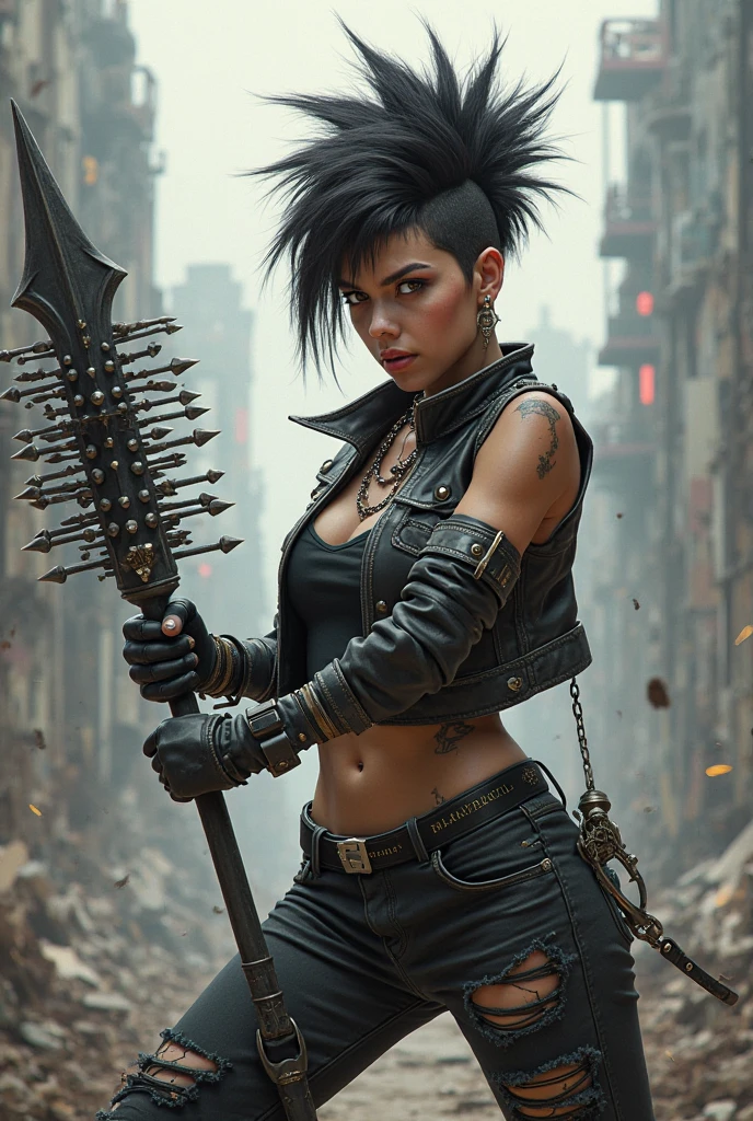 1girl, Solo, Short Hair, Simple background, Accurate, Female, neuromancer, grungy gothic, tattoo, everyonesTT, bmb-fc, d34th3ndl3ss