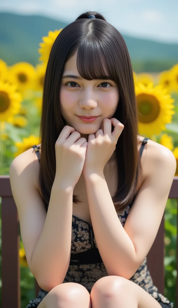 hight resolution、high-level image quality、in 8K、Real live-action、Raw photography、top-quality、masterpiece、超A high resolution、Raw photo、ren、Beautiful fece、masutepiece、((Obscene content))、For adults、charm of 、absurderes、((((Japan elementary school students))))、Japan Girl、((8years old))、((with round face))、((Tanuki face))、((Cute little face))、(((((A smile)))))、de pele branca、((chubby figure))、小柄、Juvenile physique、Smaller chest、kne、 thighs thighs thighs thighs、Anatomically correct、独奏、fullllbody、Very nice、(((Children's Clothing:1.0) ))、 ((Pubic area))、(Mansuji)、((White panty))、Are sleeping、(Photorealsitic:1.37)、Photon mapping、Realistic、Radio City、Physically Based Rendering、depth of field rally background、a picture、(((a junior idol in Japan)))、Sparkling eyes、shiny lip、too bright natural light、The Bright Sun、Too bright sunlight、(((((8years old)))))、(((Pubic area)))、(Mansuji)、Children's Clothing, Children's Clothing、Open your legs、Open your crotch、Only one person,Alone, (((White tank top))),(Long white silk camisole)、(Slimed、small tit、flat boobs、small tit)、(((The background is a sunflower field)))、((head band))、Wear a white top,
