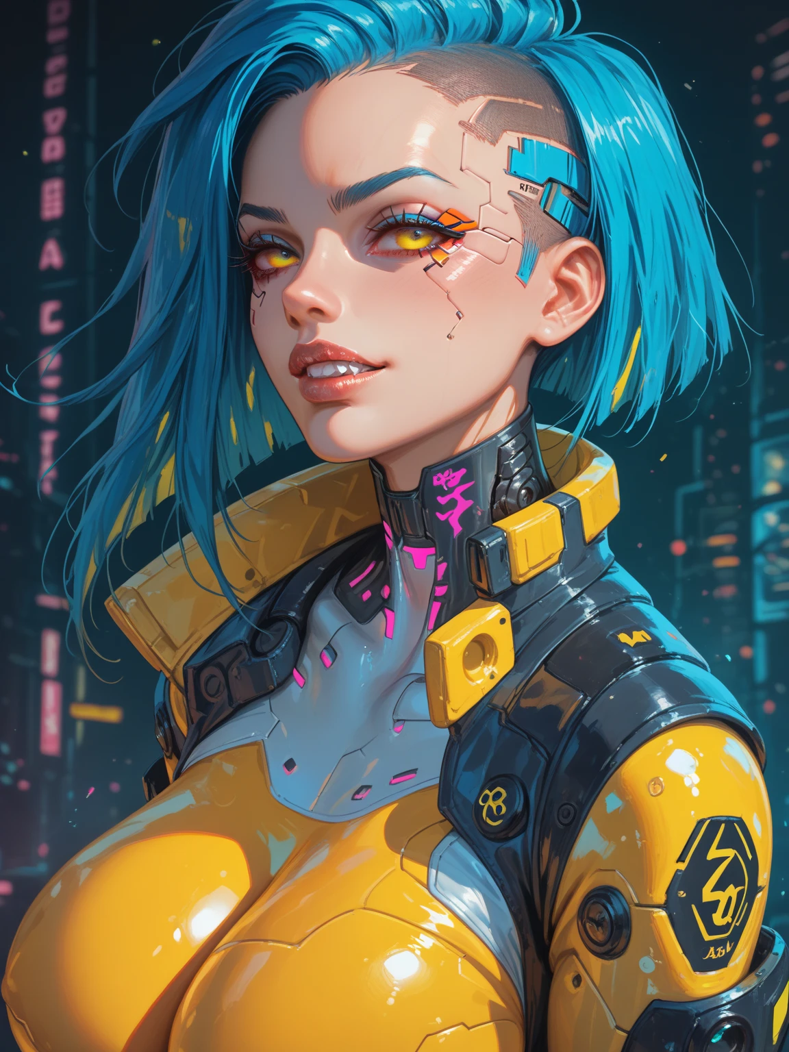 mad-crayon, woman, b;ack background, Slight head tilt pose <lora:Neon_Cyberpunk_Crayon_SDXL:1.0>, (masterpiece:1.2), best quality