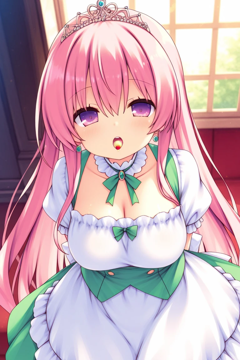 best quality, ultra-detailed masterpiece, anime art style, cute characters, nino nakano, large breasts, blush, smile