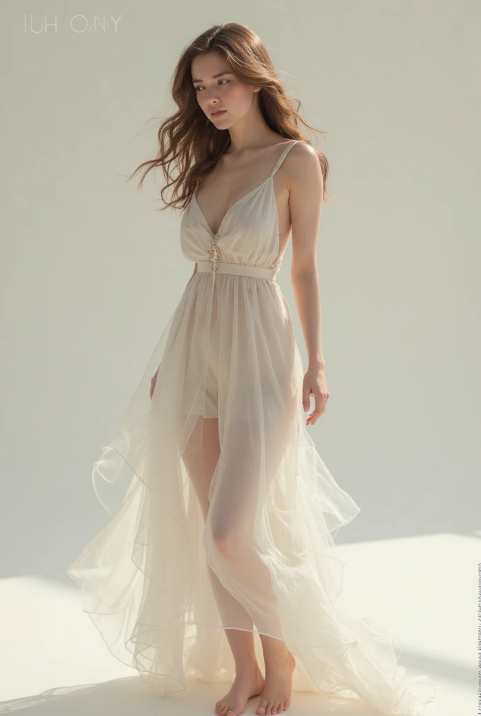 beautiful full body woman in silk outfit