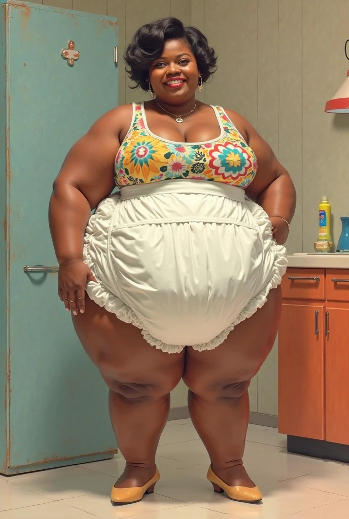 Bbw, bikini, beautiful face, bloated belly, bbw African woman,