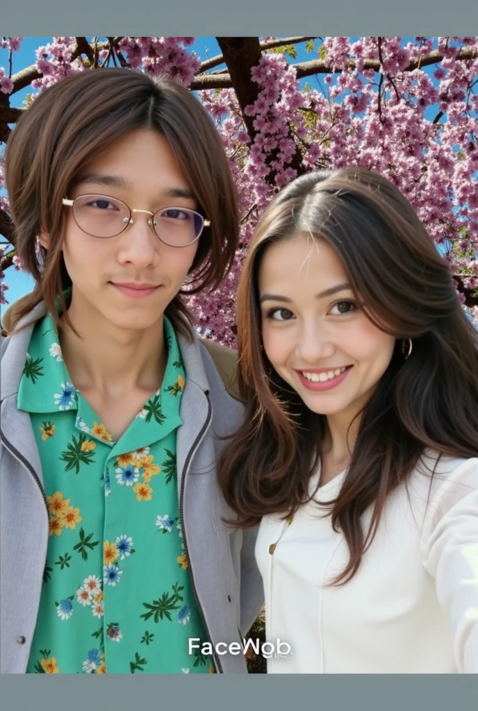 there is a couple posing for a photo, the boy is holding a strawberry in front of the girl's mouth, the girl is tall and slim and wearing a pink plaid shirt and sunlgasses, the boy is wearing a grey hat and sunglasses and shaved, strawberry fields forever, ruan jia and fenghua zhong, lovely couple, summer, sunny