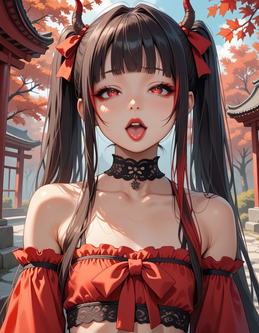 (sweaty skin) (standing, in the Fukuoka hakata city), (pov close up face) solo:2, 15 yo, ((blunt bangs)) (black hair long hair panic:1.4 shrine maiden girl), ((((heart shaped pupils gray eyes)))), hand put on own chest, in a shrine maiden clothes, BREAK, perfect anatomy, masterpiece, best quality, 16k, beautiful detailed grow, daydreaming expression.