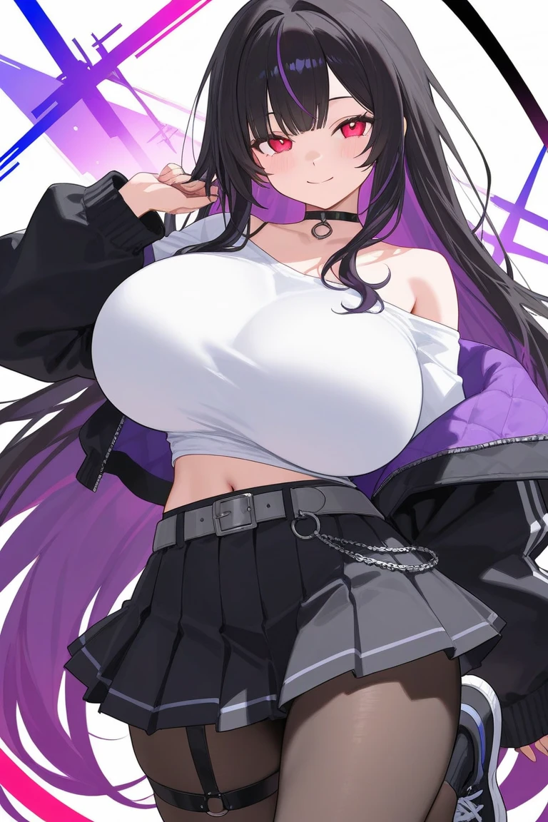 最high quality、Best image quality、masterpiece、With a girl((cute、20-year-old、Best Bust、Medium Bust、Bust 85,Beautiful Blue Eyes、Spread your chest wide,Long black hair、Slender、Black sports bra、White short skirt,Show the whole body、Black perforated gloves、dance)）high quality、Beautiful art、background((club house、Cyan lighting、Multiple purple laser points、Fitness Club、night、virtual)),Tabletop、Exquisite design、Visual Arts、Depth of written boundary、Best lighting、Highest detail、8ｋ