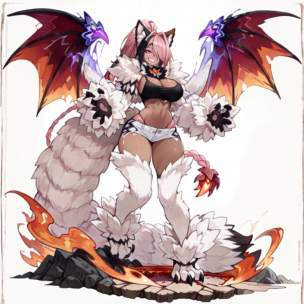 (Blade_nia), (small_female), (By Slugbox), (by cutesexyrobutts), ((tiny_breasts:1.5)), ((Massive_exceedingly_extremely_wide_hips)), [thick thighs:0.4], (white_tail), seductive, (long_legs), (Perfect_eyes), long_eyelashes, sexy, 1080p, (best quality), (masterpiece)