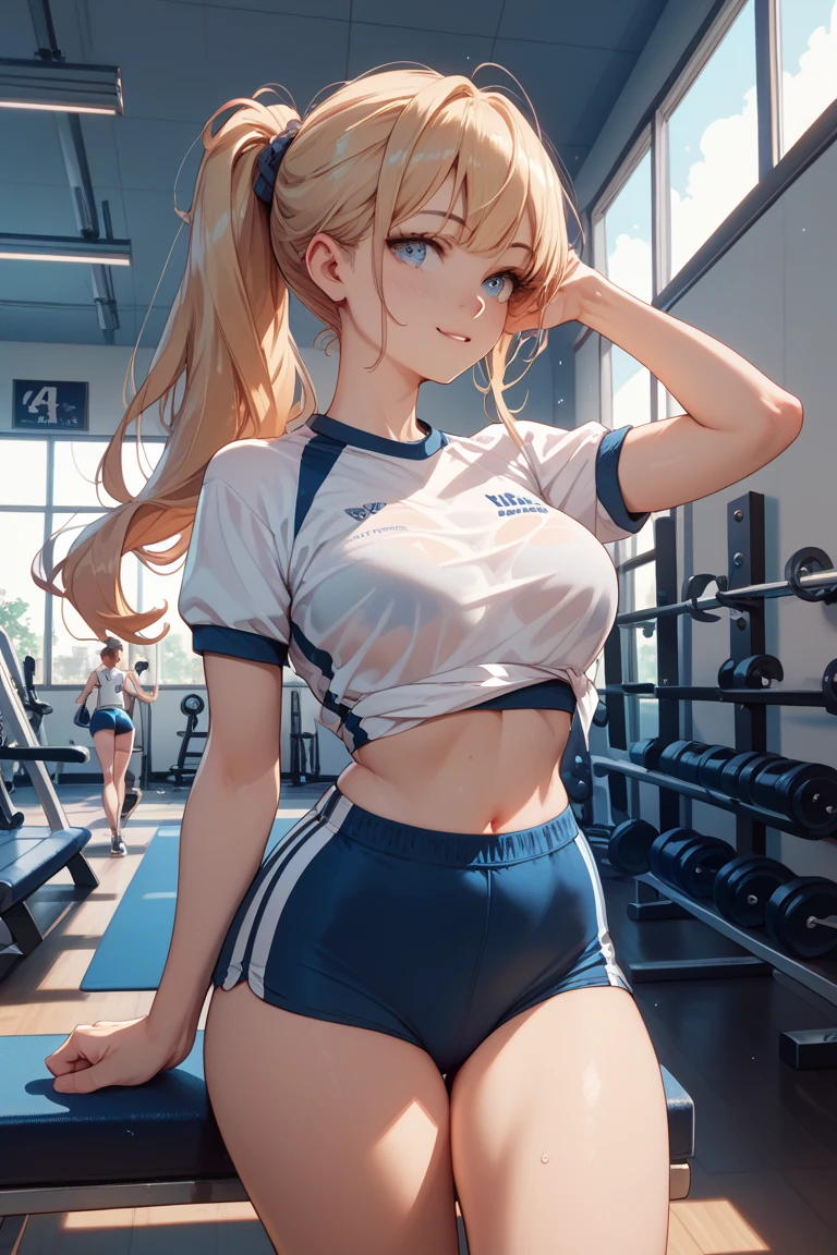 chica anime en el gym