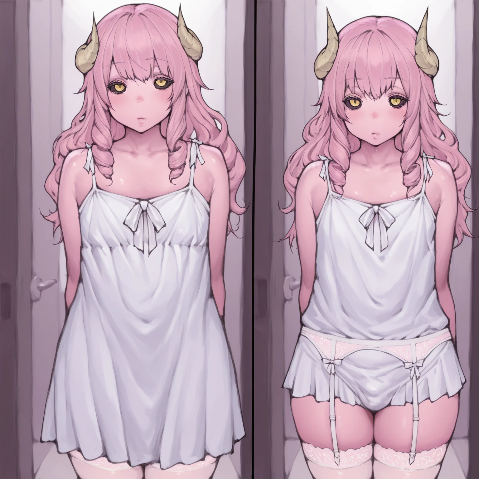 BREAK Perfect Anatomy、Highest quality、(cute:1.1)、(cute)、(High resolution:1.2)、Unbelievably absurd:1.3、Incredible illustrations、(cuteイラスト:1.2)、nsfw,(Beautiful background、Late Night、Bedroom、Red Curtain)、1gial(Pink hair、strong wavy hair、ポニーテール9 years old female,height 1.2meters, slim 25kg)(、)( preparation:1.2),Appealing pus,shackles,restrained)、(((vulgarity)))、pussy ju.2,Preparing ,,shackles,restrained)
,(White Silk Sexy Lingerierter Stockings)Against the wall、Hands above head