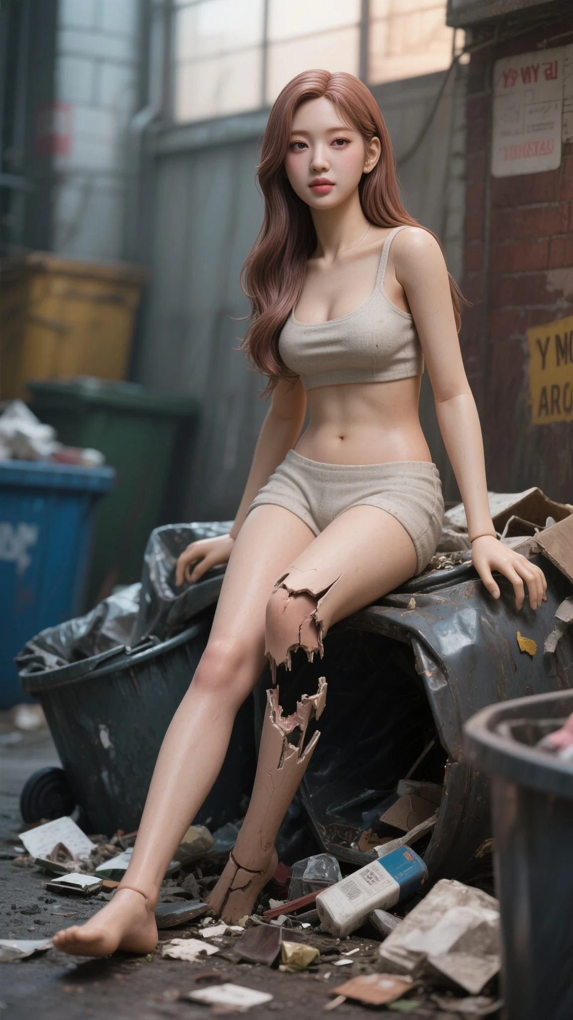 8k, masterpiece, RAW photo, best quality, photorealistic, extremely detailed CG unity 8k wallpaper, Depth of field, Cinematic Light, Lens Flare, Ray tracing, (extremely beautiful face, beautiful lips, beautiful eyes), intricate detail face, ((ultra detailed skin)), ((1girl:1.9)), ((alone:1.9)), ((seductively standing pose)), (fantasy art, beautiful and aesthetic:1.2), deep shadow, (sharp focus), [((Raiana-Elizabeth-Dilla:1.9))], pretty girl, (very slim slender fit-muscled body:1.9), ((beautiful legs:1.4)), (big smile:1), (sexy ((see-through)) ((ultra-short ((red:1.4)) punk-style clothes))), (seen at a glance without panty:1.4),((ultra-short miniskirt:1.4)),((ripped jeans miniskirt:1.4)),((graffiti art:1.4),(modern night life:1.4),(dark red colors:1.4)), beautiful earrings, bracelets, necklace, red pendant, clear eyes, (pale skin), (face forward), ((whole-body-view)), ((full-body:1.8, cinematic shot)), soft lighting, (long black hairs), (looking at viewer:1.8), cleavage breasts, (large breasts:1.4), highly detailed, ultra realistic, extremely detailed and realistic ((red:1.5)) clothes.