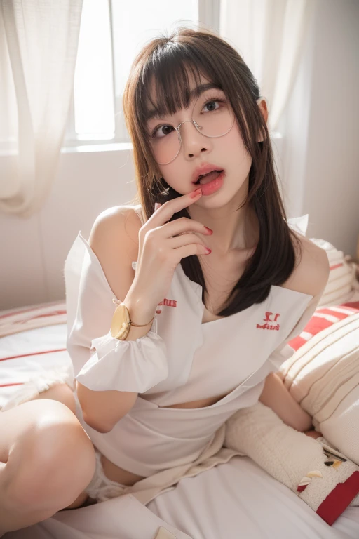 1 girl、alone、masterpiece,Highest quality,High resolution,Very detailed, Earrings,Big cleavage、,

 cuteポーズ、(((Please open your mouth wide))), (Ahegao:1.7), 
Blonde pixie short hair、
(((Accurate 5-finger)))、Accurate human body、The perfect human body、((Captivating smile ))、


(((All of these pajamas are made from fluffy fleece material..:1.8, Thick white horizontal stripes))), 

(Love hotel bedroom:1.5), Dark Room、indoor、Detailed Background、anime, (Highest quality), photograph, masterpiece, Very detailed, Highest quality, original, Dynamic posture, Dynamic Angle,Sweaty,close,(Blushed),(((Erect nipples)))、(((Small breasts)))、(((とてもSmall breasts)))、the body is slim、(((Semen dripping from the vagina)))、cute、Semen dripping on face、Squirting from the genitals、Wrapped in a pile of used condom belts、Flesh toilet、Ahegao、Squirting from the crotch、Give a hard blowjob、顔のアップphotograph、Male genitals in the mouth、Semen drips from the nose、Becoming intimate with a man