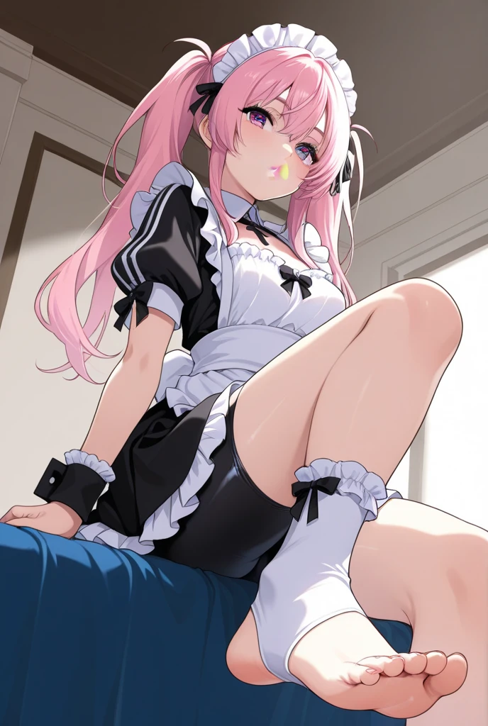 Young girl with pink hair, long twintail hairstyle, small bushy eyebrows, wearing gothic lolita clothes, lolicon (Zankuro) drawing style by zankuro artist, Zancrow style, image uploaded in R34, walking in the mall, flirty smile , suddenly having sex in public, ((doggy style sex)), ((public sex in a street)) naked ass in the male crotch, perfect anatomy