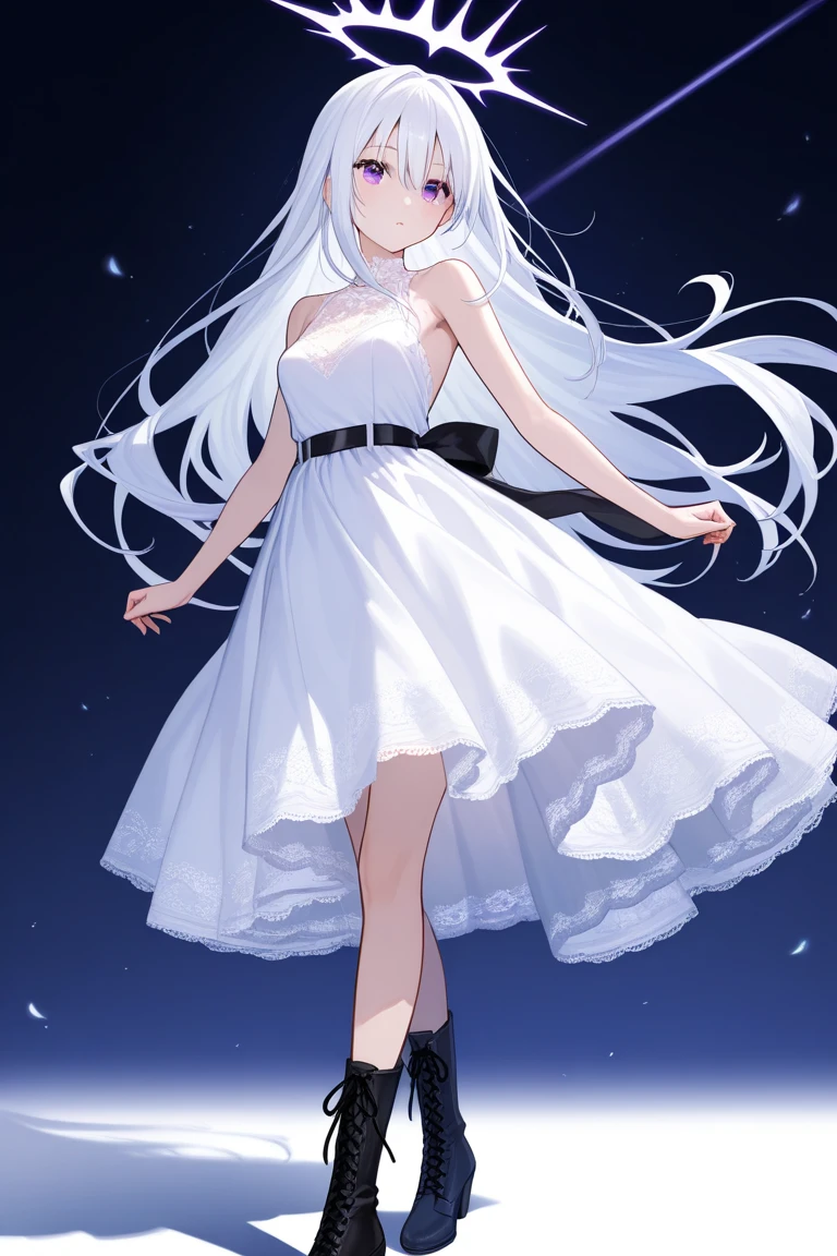 Standing with the sunset behind me、Light-reflecting glass hair、Glass Girl