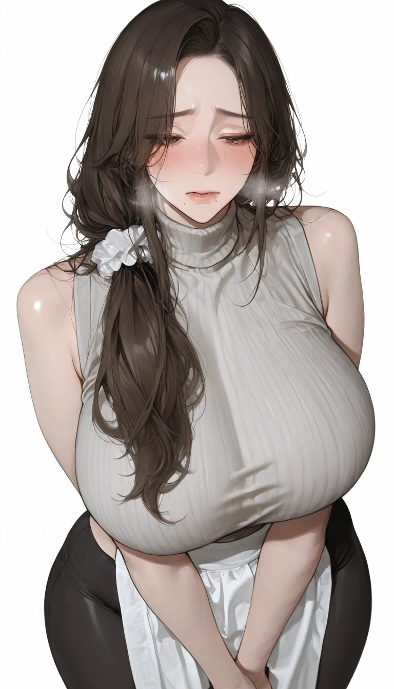 (masterpiece), best quality, 1female, 24 years old, she has shoulder-length curly hair, hair curly, (shoulder-length hair: 1.5), (dark brown hair: 1.35), (messy hair), (asian eyes), sharp eyes, brown eyebrows, (brown eyes: 1.5), (big breasts: 1.5), perfectly rounded breasts, (thick thighs: 1.50), (wide hips: 1.50), (wide pelvis: 1.50), (voluptuous girl: 1.5), big chest, curvaceous, (toned body 1.5) well shaped body, grinning, (brunette skin: 1.35), (((wearing, black tiny panties and white baggy t-shirt))), (((plain t-shirt))), (loose t-shirt: 1.5), (living room, home, warm light background), (detailed background), 8k quality, wallpaper, high quality, Cinmatic lightning, happy, gentle face, expressive face, (detailed face), the face is well lit, (detailed eyes), beautiful eyes, (half-closed eyes), (grinning), big smile, (centered,scale to fit dimensions,Rule of thirds), highres,sharp focus,(ultra detailed,extremely detailed),(photorealistic artwork:1.37),(extremely detailed CG unity 8k wallpaper),(((vibrant colors,vibrant theme))), (white t-shirt: 1.5)