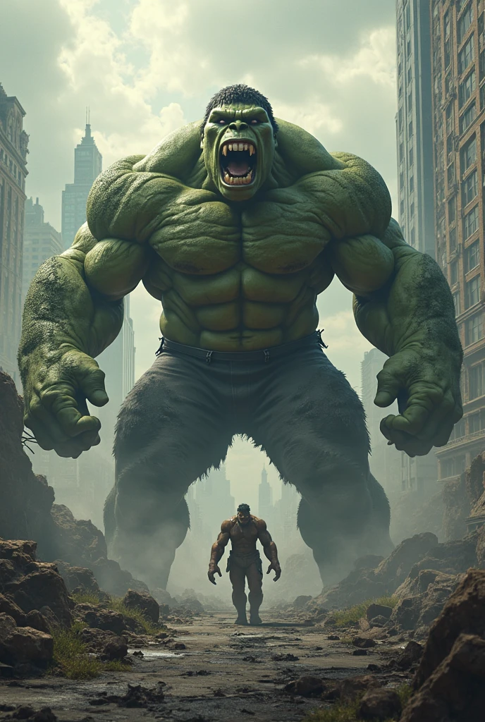 Yellow hulk fighting 