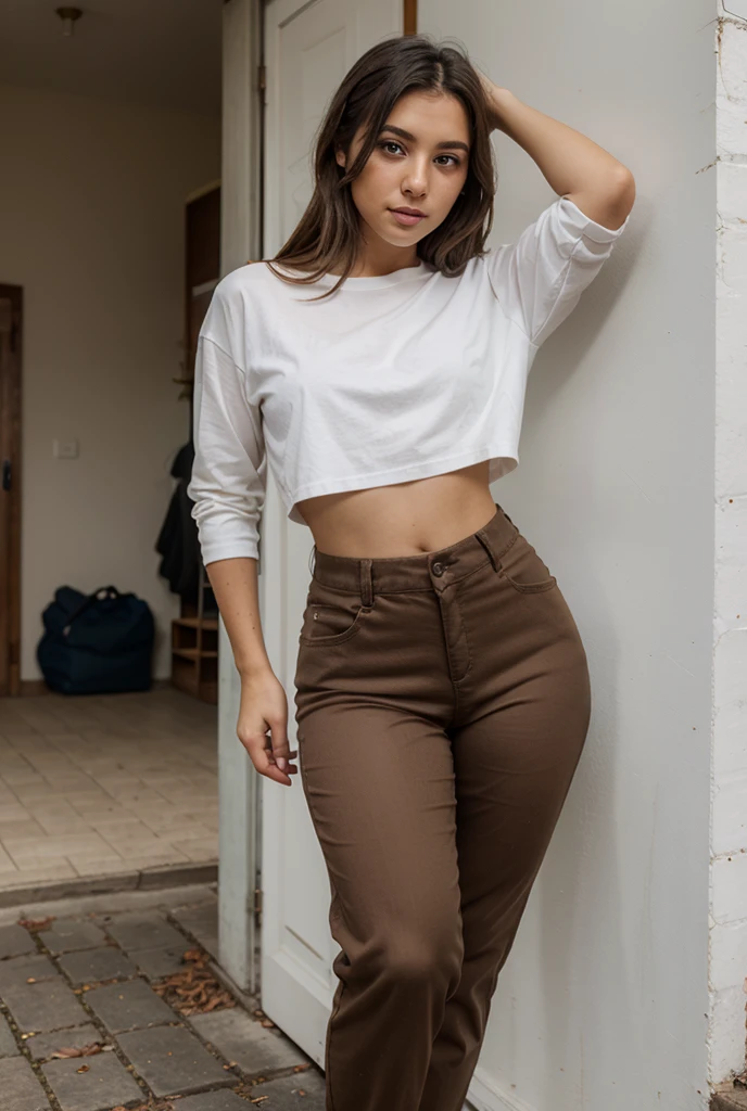 Girl Brown with Jeans