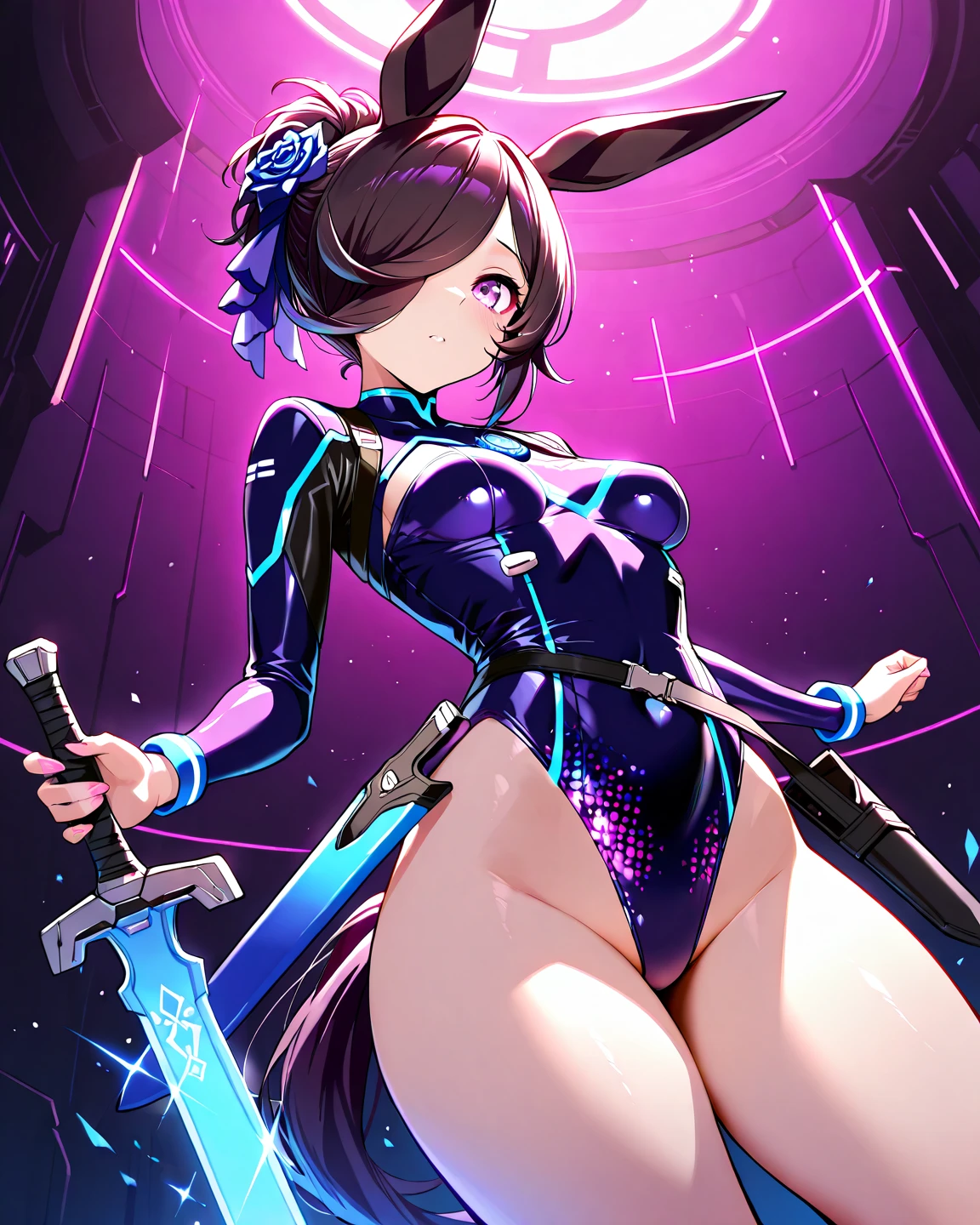 (masterpiece),(Highest quality),(Super detailed),(Best illustrations),(Best Shadow),(Absurd),(Detailed Background),(so beautiful), 16K, 4K, (so beautiful)Hatsune Miku, One person, alone, ((Playboy Bunny, Fishnet tights:1.2, ハイレグ leotard, :1.1, leotard)), (Light blue hair, Twin tails, hair ornament, Asymmetrical bangs, ), Big Breasts, , , , BREAK, , , , , (Oculogyric crisis), , Perfect figure, ((((heart-shaped pupils)))), BDSM, , , Arched back, tongue out, , , orgasm, afterglow, erotic smile, , , , Put your chest close, Sexy posture, , (Breast fetish), , , water eyes, tears, brainwashing, Hypnosis, , , saliva trail, , shiny skin, , , , ahegao, BREAK, , Dramatic lighting, Psychedelic Background, pink light, , night, ruin, , Torrent of Light, mysterious, spoken heart, sexual gesture, oral invitation:1.4