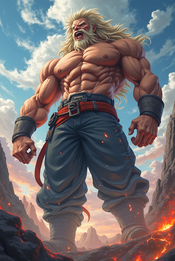 Make guy with big muscle likes White Beard from one piece