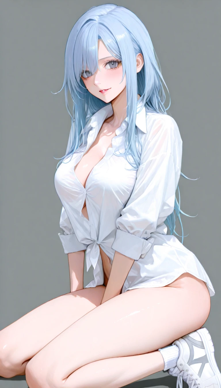denim hot-pants，dual horsetail，Bigchest，resolution（2412*1080），Bare-chest，younger female，plumw