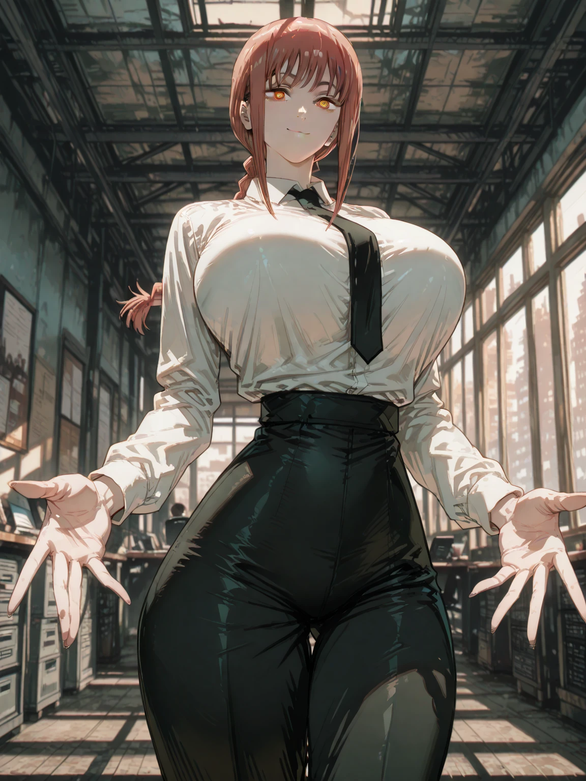 (get used to it, masterpiece, highest quality, Complex),

cinematic lighting、(key light：Front diagonal 45 degrees, fill light、Backlight、Shadow、blue and orange color palette), accurate human body、knowledgeable person、Correct five-finger、cowboy shot, Kyoka Tachibana,

big breasts, 
1 girl, alone, convenience store店員,convenience store、
cute eyes, beautiful face, perfect round butt, ????? nipples,
fit and body, perverted woman,

((long strap name tag、Woman wearing a ribbed sweater dress with an open neckline))
black high-heels, Thighhighs, black_leg wear,

Early 30s, alone, white skin,
blue eyes, ((beautiful mature woman)),

enchanting smile, naughty face, Sweat, vapor, blush, Excited, (spoken heart),

Striped sit、Best Sexual Poses, sit、(blowjob gesture:1.8), ((open your mouth、face of ???????、Drool)), 

(At a convenience store late at night), , summer, indoor, perspective, dark lighting, shelves full of products, white wall, perfect tongue、perfect mouth、detailed face、(front)