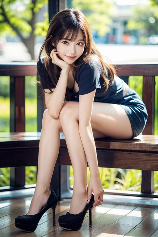 Panty Shot、Browsing Caution,(1 female),beauty,Beautiful Face,smile,(Japanese school uniform:1.2),(Open clothes:1.2,:1.2,mini skirt)A dignified appearance,Plump Style,(Big Breasts:1.3)、(If you look at this、Front view),Focus on the chest,ultra-realistic,Ultra-high resolution,Highest quality,8k,masterpiece,(Random Time,)、The cutest Yoshioka Riho,(Short Bob Hair:1.3),(Portraiture:1.2),(Nipple stand:1.2),(Sitting on a chair and showing underwear:1.4),Are standing,(8k, RAW Photos, Highest quality, :1.2), (Realistic, Photorealistic:1.37),One Girl, Professional Lighting, Photon Mapping, , RAW Photos、(Photorealistic:1.4)、Octane Rendering、Complex 3D rendering with ultra-detail, Studio Soft Light, Rim Light, Vivid details, Super Detail, Realistic skin texture, Detailed aspect, Beautiful details in the eyes, Highly detailed CG Unity 16k wallpaper, compensate, (Detailed Background:1.2),huge 、Highest quality, Ultra-high resolution, Tabletop, One Girl,Brown Hair,(short hair), 20-year-old,(Very cute dress and skirt、uniform)), Cute Face、((Short pleated skirt))、Nogizaka Idol、Korean Idol、Japan is an idol、((Cleavage))