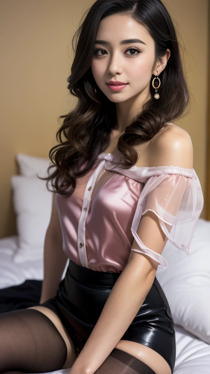 photorealistic, best quality, (hyper detailed: 1.4), (((sitting with dog:1.4))), long distance shot, ((ideal body:1.5)), photosession, brown eyes, black hair, Detailed eyes, ((wearing white silk dress and white cardigan:1.5)). beautiful young woman, (Highly detailed face:1.4), smile, exuding a natural glow, soft lightning, evening time, sunset, beautiful view, jaw-dropping beauty, sexy, seductive, vivid colors