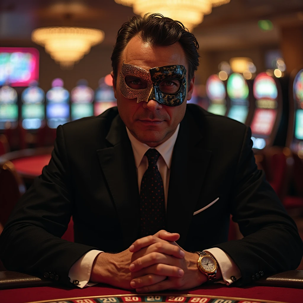 arafed man in a tuxedo sitting at a roulet table, casino, indoor casino, inside a casino, futuristic casino, the card player man, gambling, video game screenshot>, (fantasy), man in black suit, poker, shutterstock, playing poker, cover shot, gaming table, cinematic 3d render, movie still 8 k, 8k portrait render